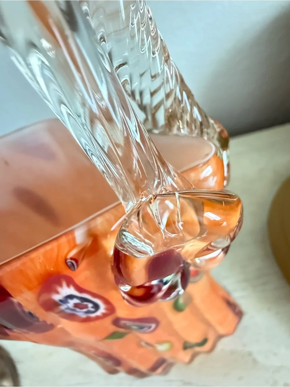 Vintage Mid-Century Murano Glass Purse Vase